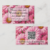 ピンク春フローラピンクデイジー花QRコード エンクロージャーカード (正面/裏面)