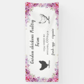 ピンク春フローラファームハウスバナー 横断幕 (縦)