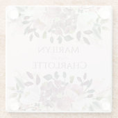 ピンク春フローラ結婚ブーケ ガラスコースター (裏面)