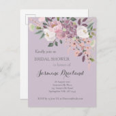 ピンク春ブライダルシャワー招待状 インビテーションポストカード (正面/裏面)