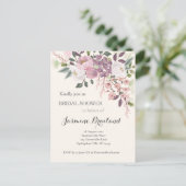 ピンク春ブライダルシャワー インビテーションポストカード (スタンド正面)