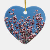 ピンク春マグノリアフラスズフローラオーナメント セラミックオーナメント (正面)