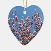 ピンク春マグノリアフラスズフローラオーナメント セラミックオーナメント (左)