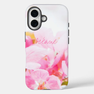 ピンク春リンゴ花 iPhone 16ケース
