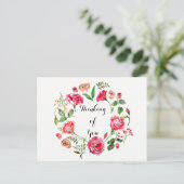 ピンク春リース考えズオブユーポストカード ポストカード (スタンド正面)