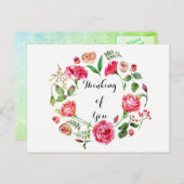 ピンク春リース考えズオブユーポストカード ポストカード (正面/裏面)