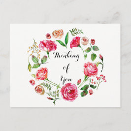 ピンク春リース考えズオブユーポストカード ポストカード