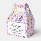 ピンク春ワイルドフラワーガールズファースト誕生日 フェイバーボックス (正面サイド)