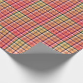 ピンク春格子状ラッピング紙 ラッピングペーパー (角)