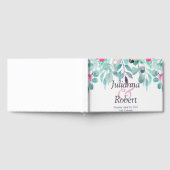 ピンク春水彩フローラ結婚のゲストブック ゲストブック (全面)