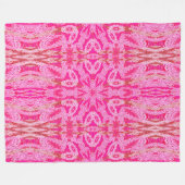 ピンク春牡丹 フリースブランケット (正面(横))