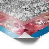 ピンク春花花花花枠テンプレート フォトプリント            (角)