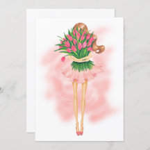 ピンク春誕生日パーティーの招待