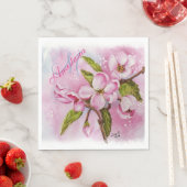 ピンク春飛翔パーティーモノグラム スタンダードランチョンナプキン (インサイチュ)