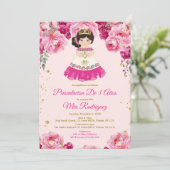 ピンク暗い赤紫色フラワーズプレゼンタシオンデトレアノス 招待状 (スタンド正面)