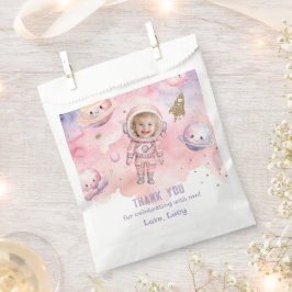 ピンク最初の旅のまわりに日宇宙女の子の誕生日 フェイバーバッグ