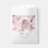 ピンク最初の旅のまわりに日宇宙女の子の誕生日 フェイバーバッグ (正面)