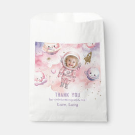 ピンク最初の旅のまわりに日宇宙女の子の誕生日 フェイバーバッグ