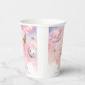 ピンク最初の旅のまわりに日宇宙女の子の誕生日 紙コップ (右)