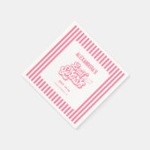 ピンク最後のスプラッシュプールバチェロレッテ スタンダードカクテルナプキン (角)