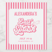 ピンク最後のスプラッシュプールバチェロレッテ ワインラベル (シングルラベル)