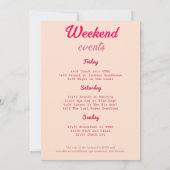ピンク最後のディスコ70のレトロバチェロレッテ週末 招待状 (裏面)