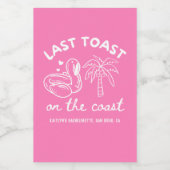 ピンク最後のトーストバチェロレッテ ワインラベル (シングルラベル)