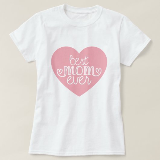 ピンク最高ののハートママエバータイポグラフィマザーズデイ Tシャツ (デザイン正面)