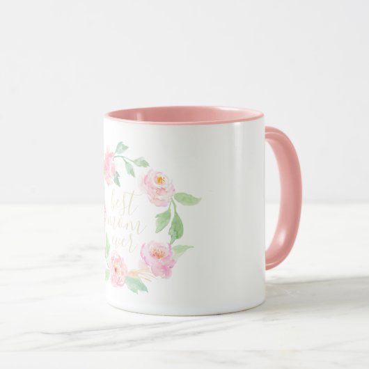 ピンク最高ののフローラママ・エバーマザ・デイ・ギフト マグカップ (正面右)