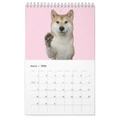 ピンク最高のの犬と柴犬ページSmallCalendar. カレンダー (3月 2026)