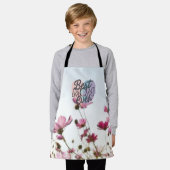 ピンク最高のの花母が母の日を幸せに エプロン (着用した状態)