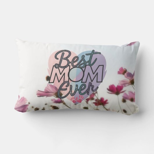 ピンク最高のの花母が母の日を幸せに ランバークッション (裏面)