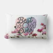 ピンク最高のの花母が母の日を幸せに ランバークッション (正面)
