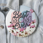 ピンク最高のの花母が母の日を幸せに 缶バッジ (インサイチュ)