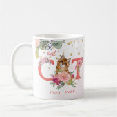 ピンク最高のの花猫ママ コーヒーマグカップ (左)