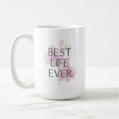 ピンク最高のの蘭の洗礼マグカップで人生 コーヒーマグカップ (左)