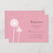 ピンク最高のの願い!RSVP 出欠カード (正面/裏面)