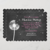 ピンク最高のウィズバルミツワー招待状 招待状 (正面/裏面)