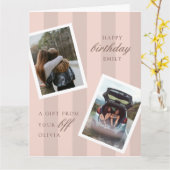 ピンク最高のフレンズフォトハッピーバースデー カード (黄色い花)