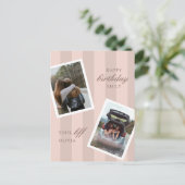 ピンク最高のフレンズフォトハッピーバースデー ポストカード (スタンド正面)