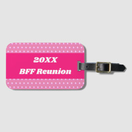 ピンク最高のフレンド懇親会ブライト水玉模様ガーリー ラゲッジタグ