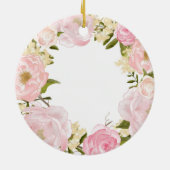 ピンク最高のフローラおばあちゃんパーソナライズされた セラミックオーナメント (裏面)