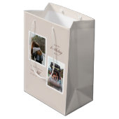 ピンク最高のフローラフレンズ誕生日 ミディアムペーパーバッグ (裏面アングル)