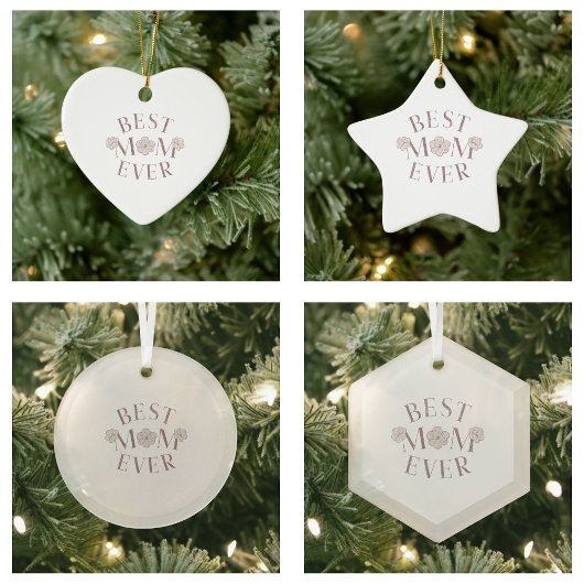 ピンク最高のフローラママ セラミックオーナメント