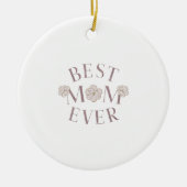 ピンク最高のフローラママ セラミックオーナメント (正面)