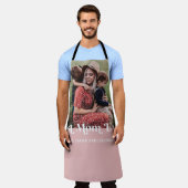 ピンク最高のレトロマムエバーカスタム写真 エプロン (着用した状態)
