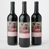 ピンク最高のレトロマムエバーカスタム写真 ワインラベル (ボトル)