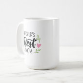 ピンク最高のワード母の日 コーヒーマグカップ (正面左)