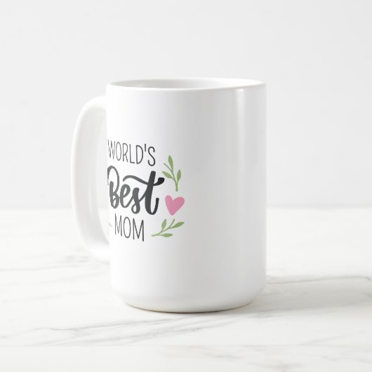 ピンク最高のワード母の日 コーヒーマグカップ (正面左)