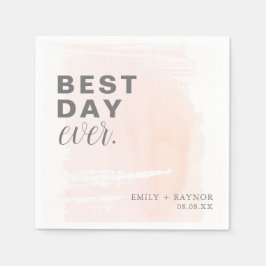 ピンク最高の赤面の日結婚毎 スタンダードカクテルナプキン